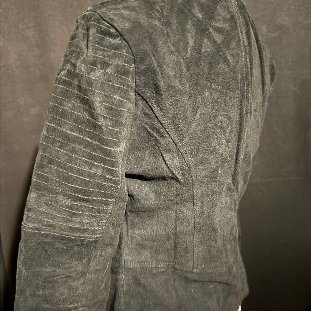 NWT 100% GENUINE SUEDE LEATHER motorcycle style jacket - Picture 3 of 8